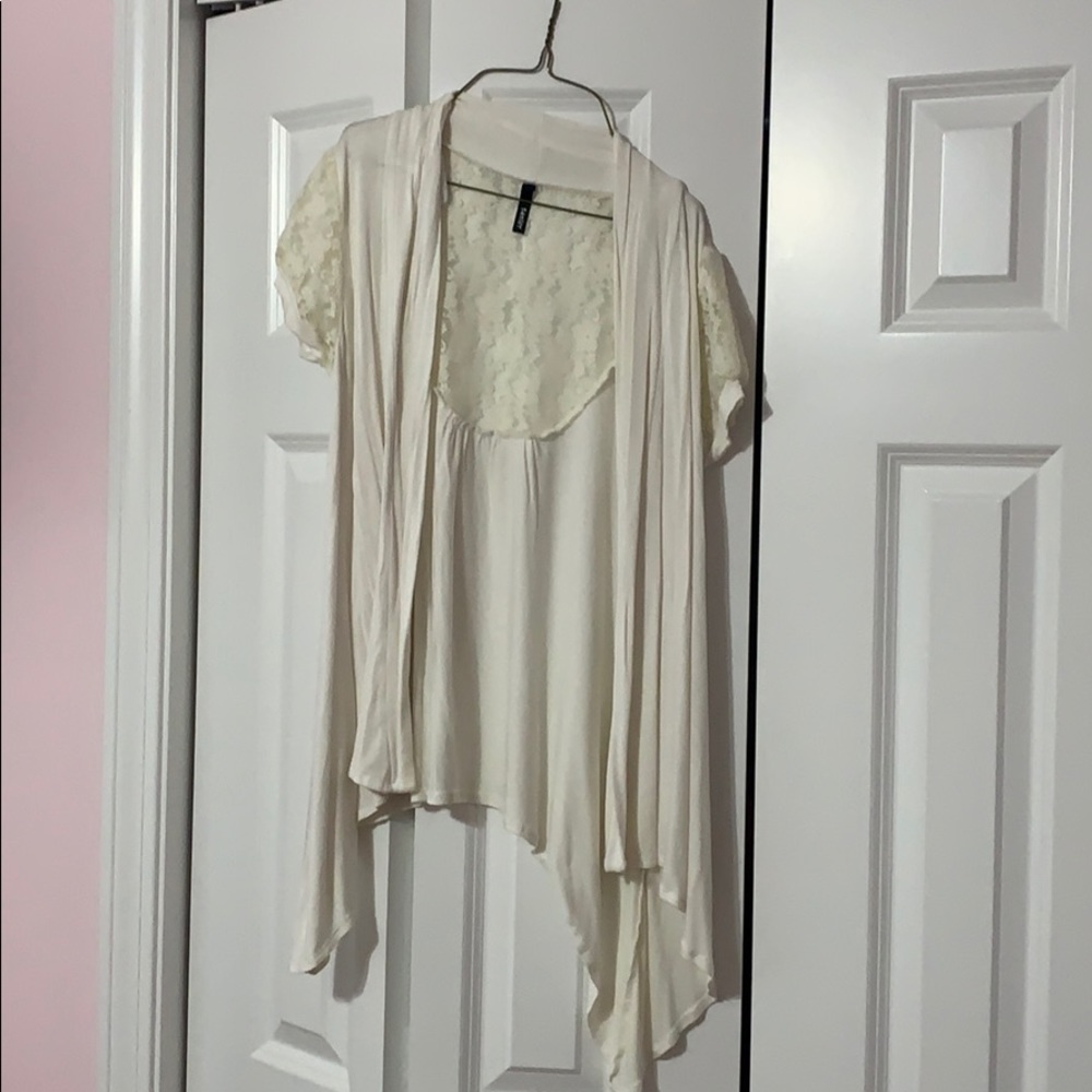 White flowy cover up